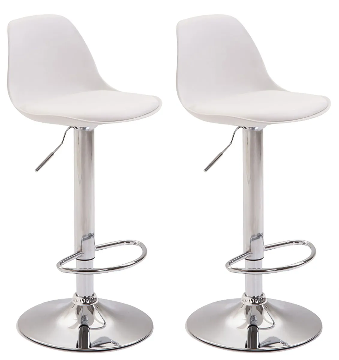 Barhocker Set Kiel 82-104x39x43 cm Weiß