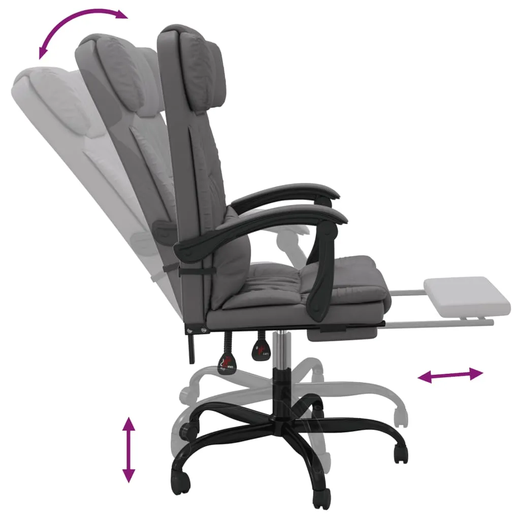 Trendiger Bürostuhl Grau 63x56x(112,5-122) cm mit Kunstleder und Metallgestell