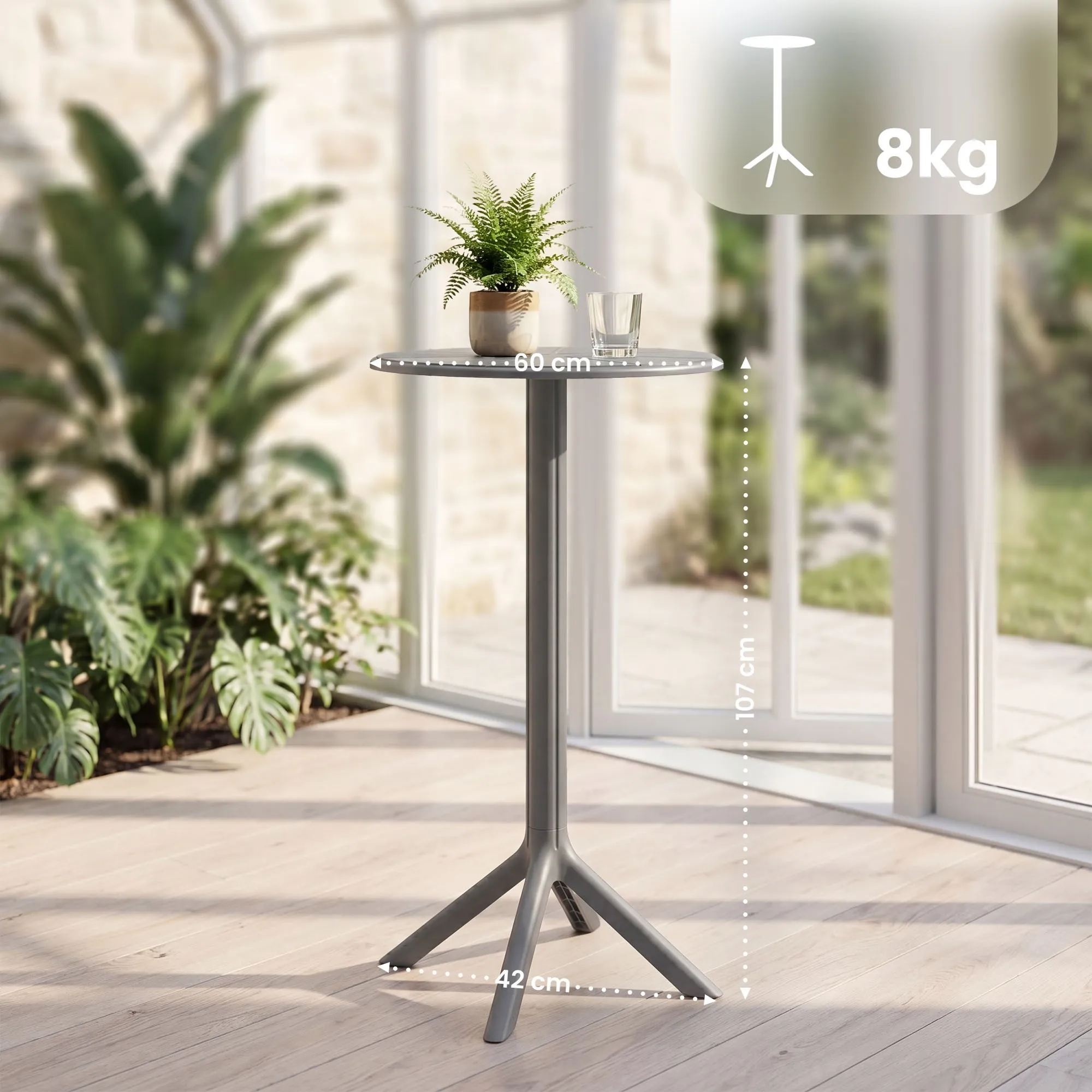 Stehtisch Tomas 60x107 cm dunkelgrau