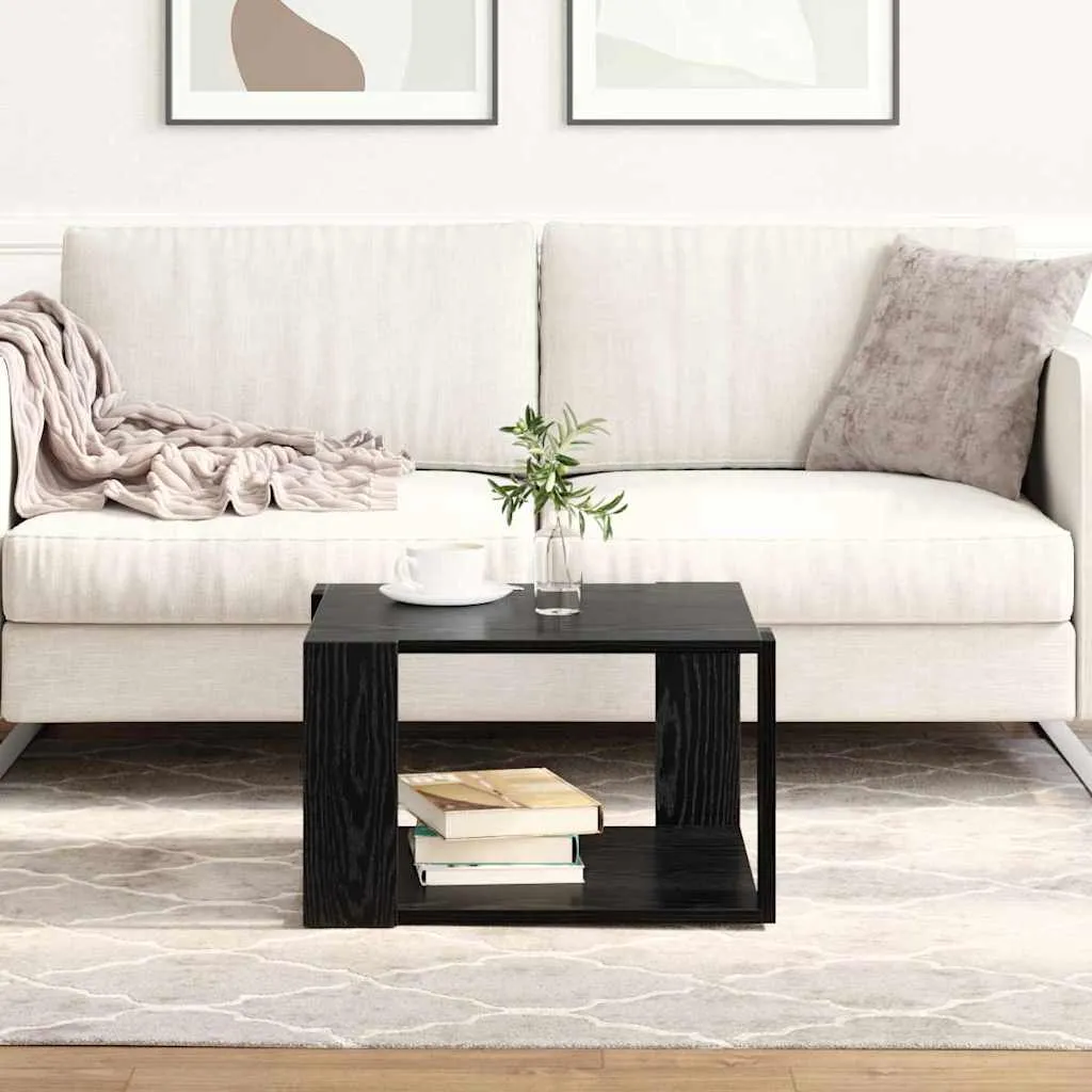 Moderner Couchtisch 51,5x51,5x30 cm Schwarz Massivholz-Optik