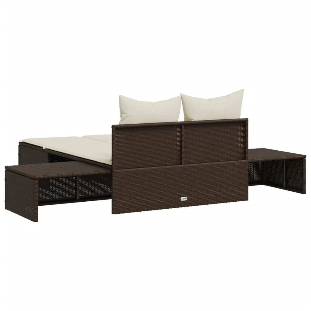 Bequeme Doppelliege 104 x 162 cm in Braun