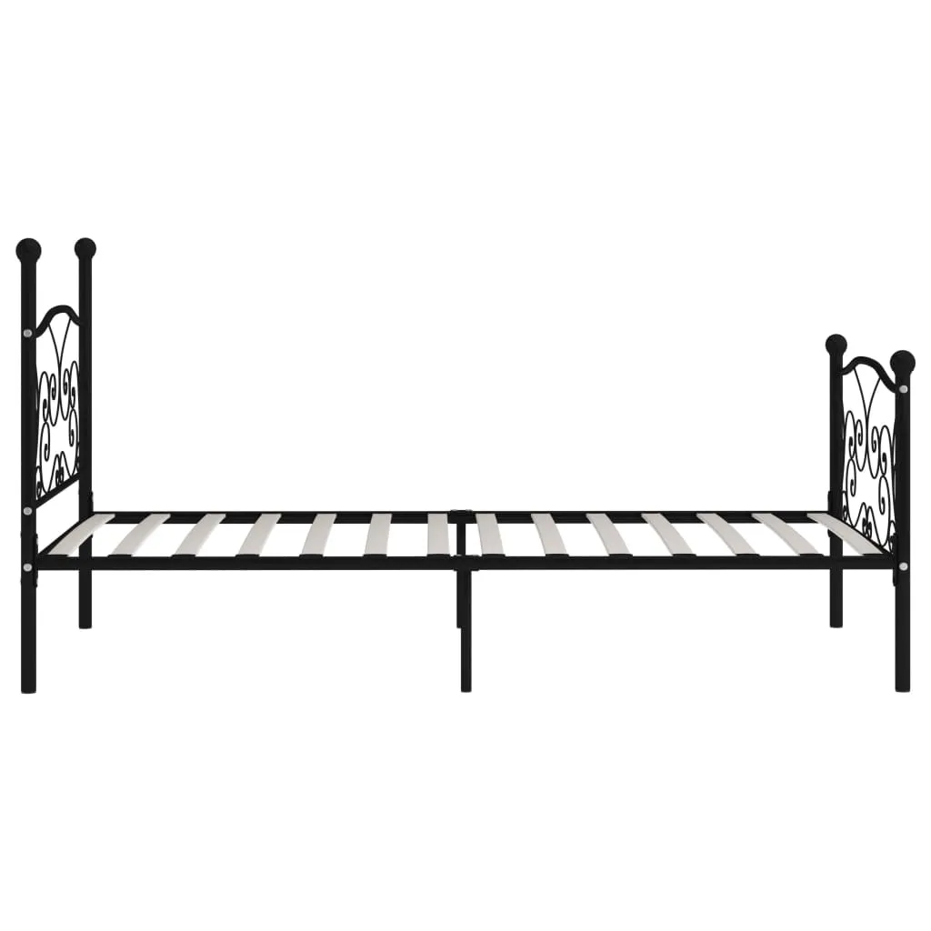 Metallbettgestell Schwarz 211x109x105 cm mit Lattenrost