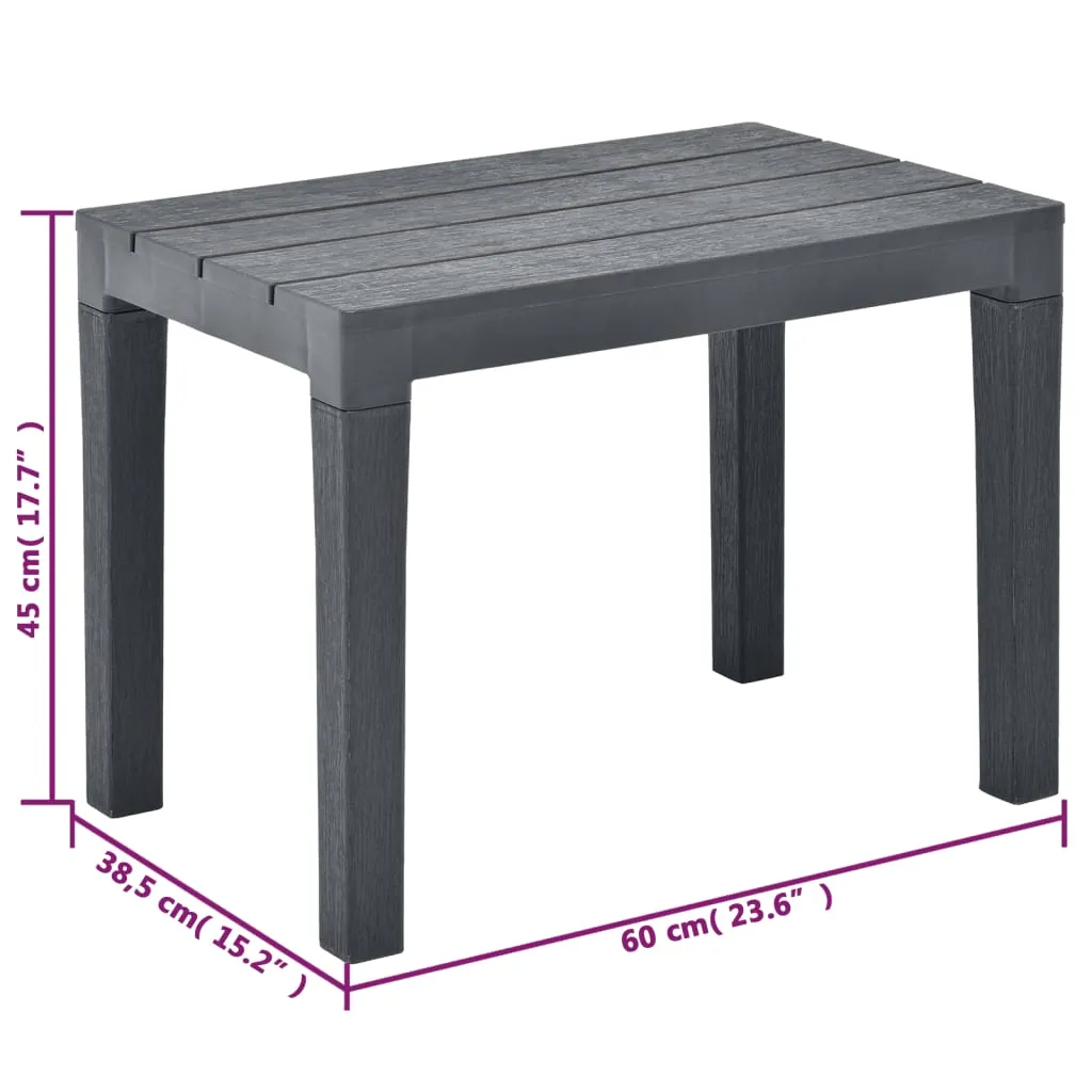Gartenbank-Set Anthrazit 60 x 38,5 x 45 cm