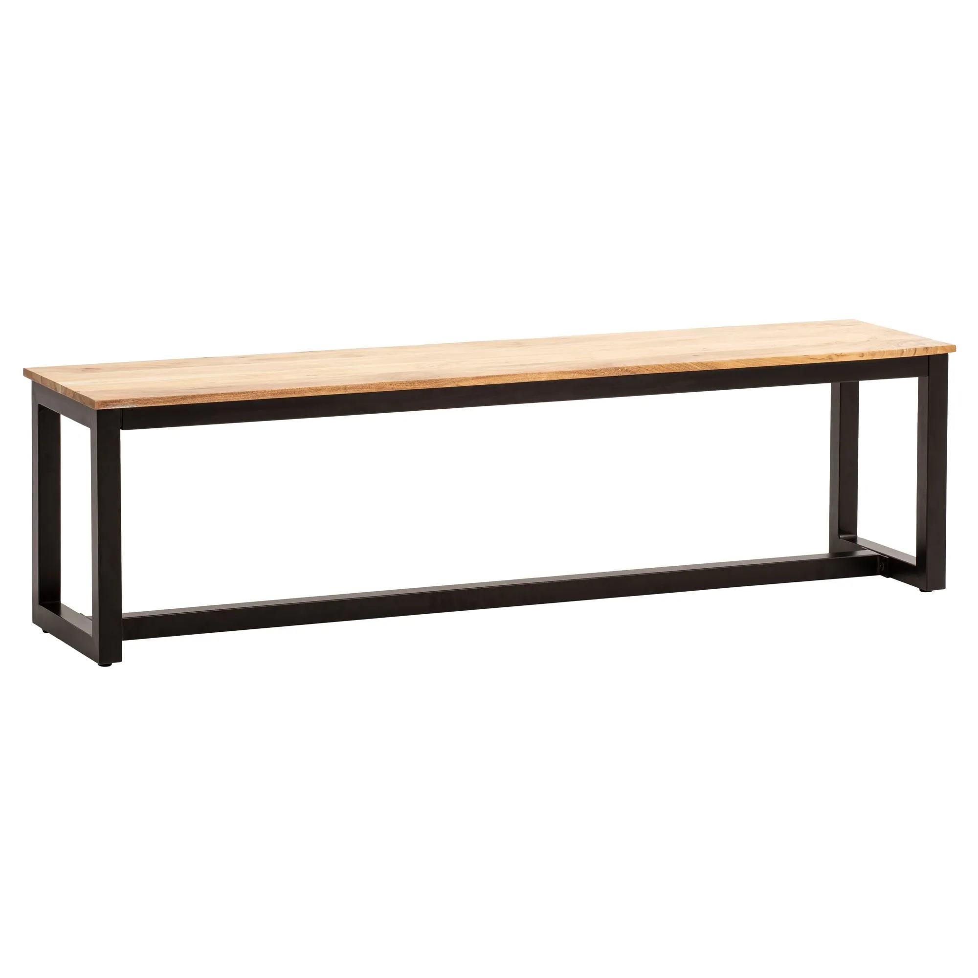 Esszimmerbank 160x40x45 cm Akazie Massivholz Metall Loft-Style