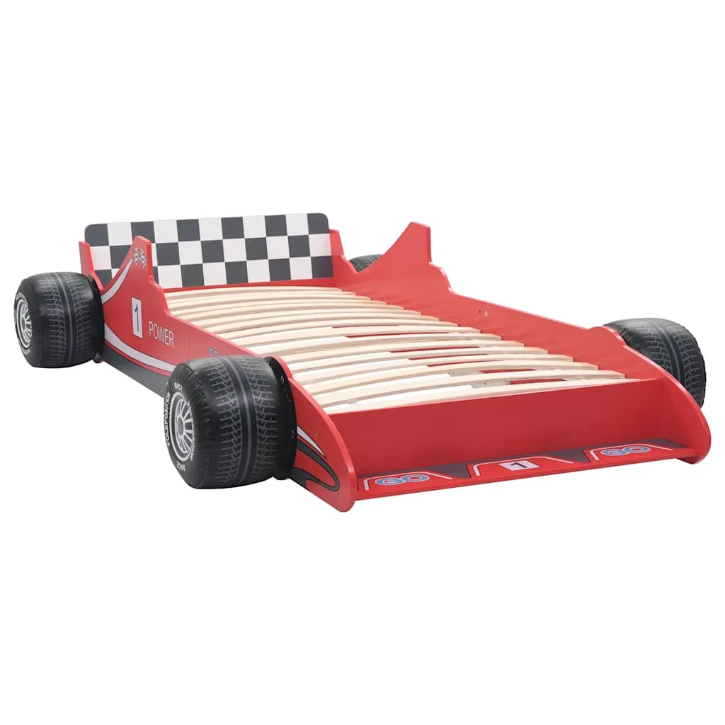 Rotes Kinderbett 90 x 200 cm im Rennwagen-Design