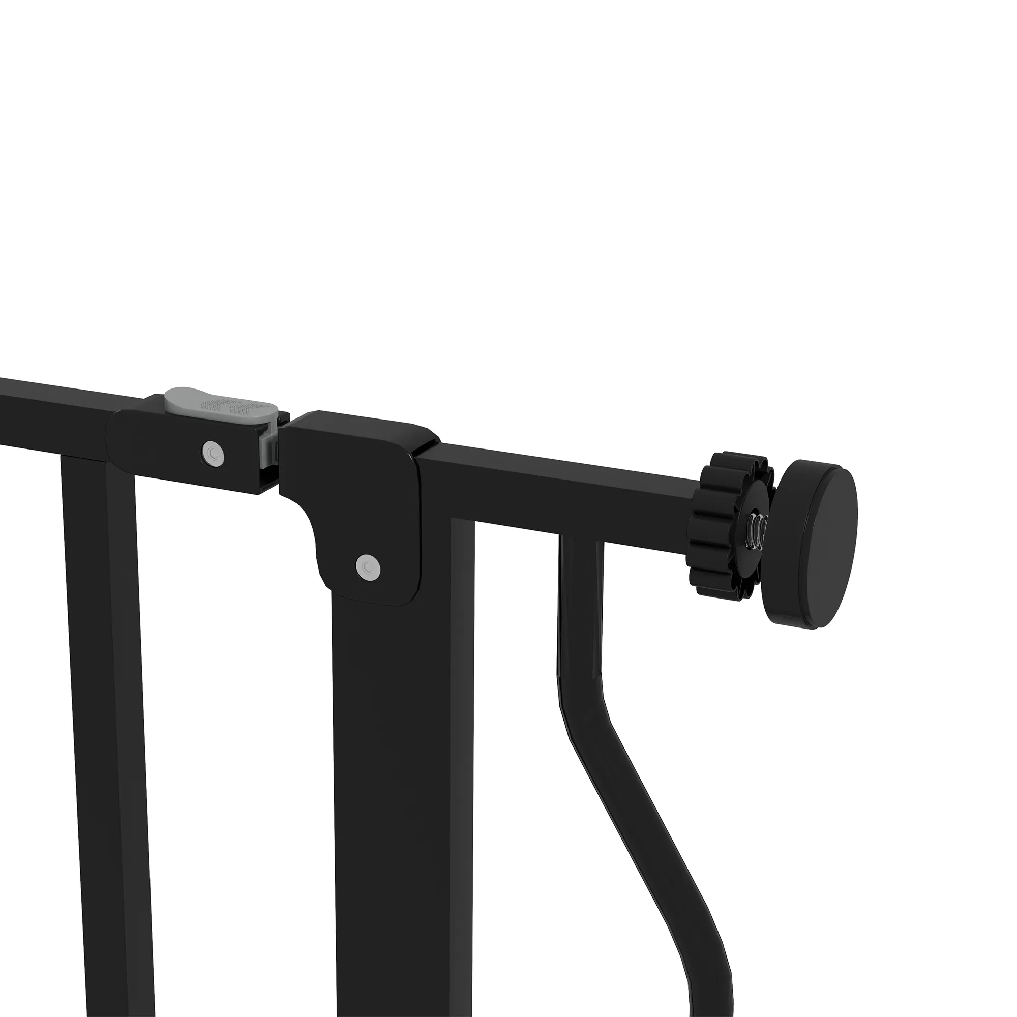 Hunde-Absperrgitter aus Stahl/ABS, verstellbar 75-115 cm, Schwarz