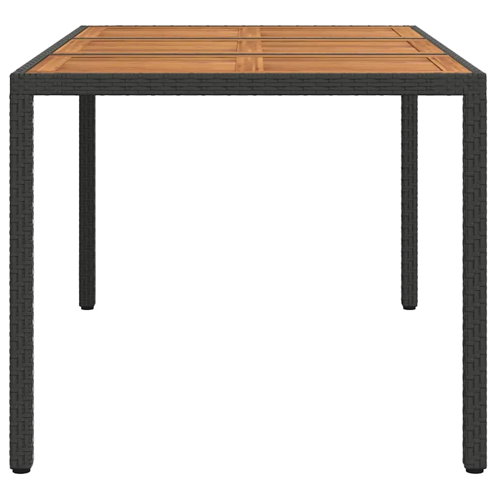 Gartentisch Schwarz 150 x 90 x 75 cm Poly-Rattan