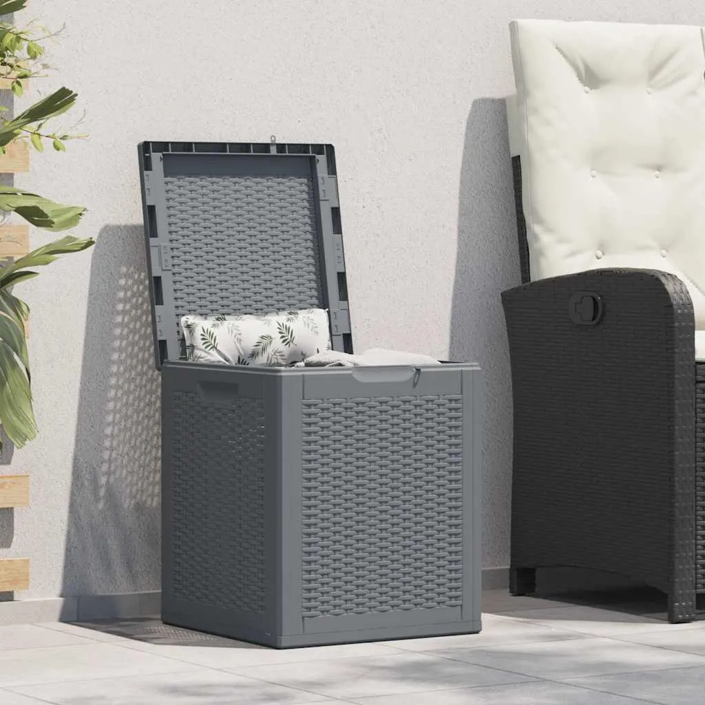 Auflagenbox Polypropylen Rattan-Optik 43x44x51 cm Grau
