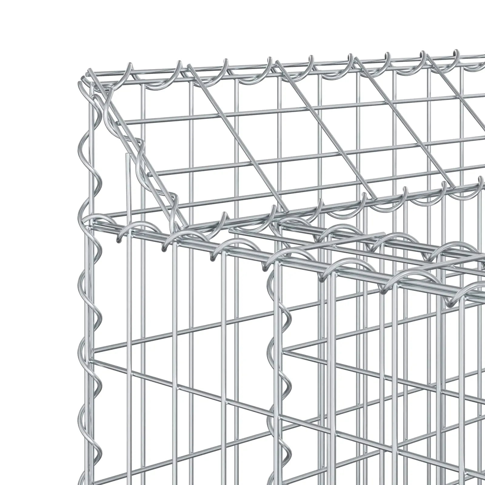 Zaunpaneele Silber 50x50x80 cm aus verzinktem Stahl