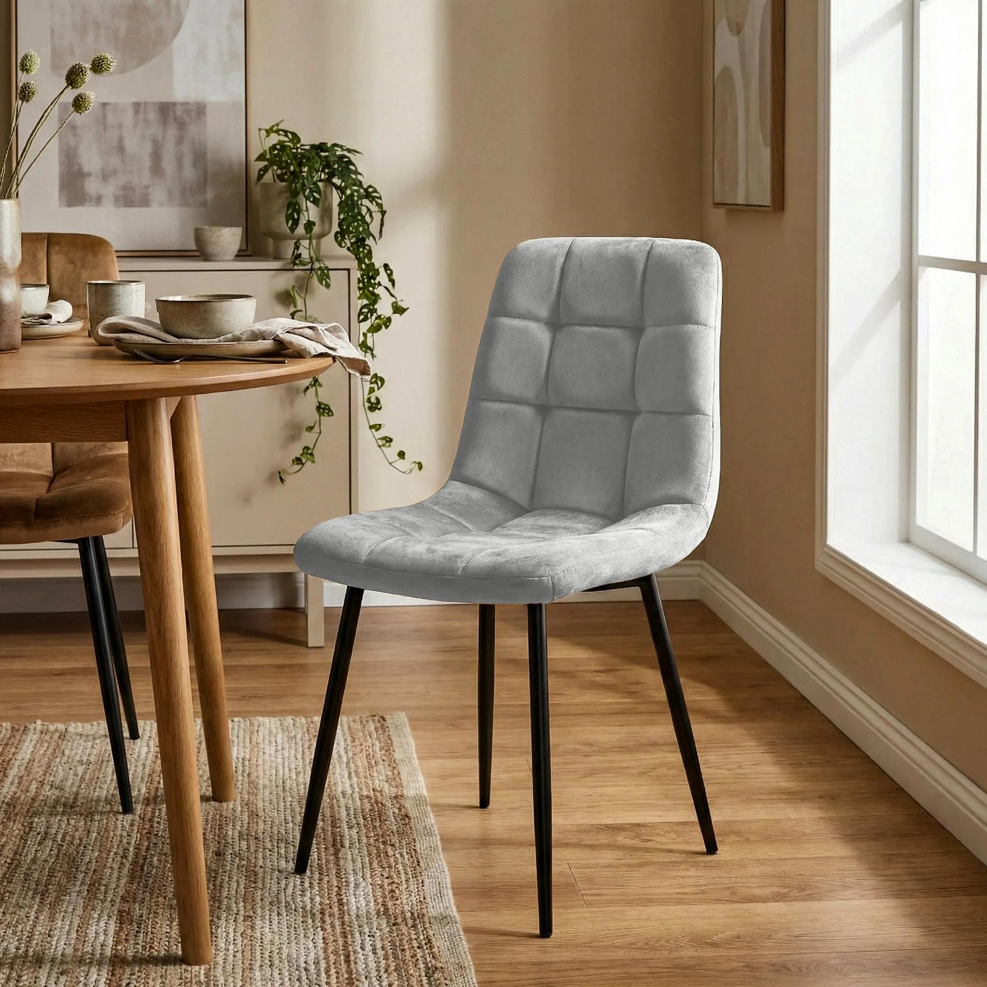 Esszimmerstühle Antibes 4er Set 84x45x55 cm grau