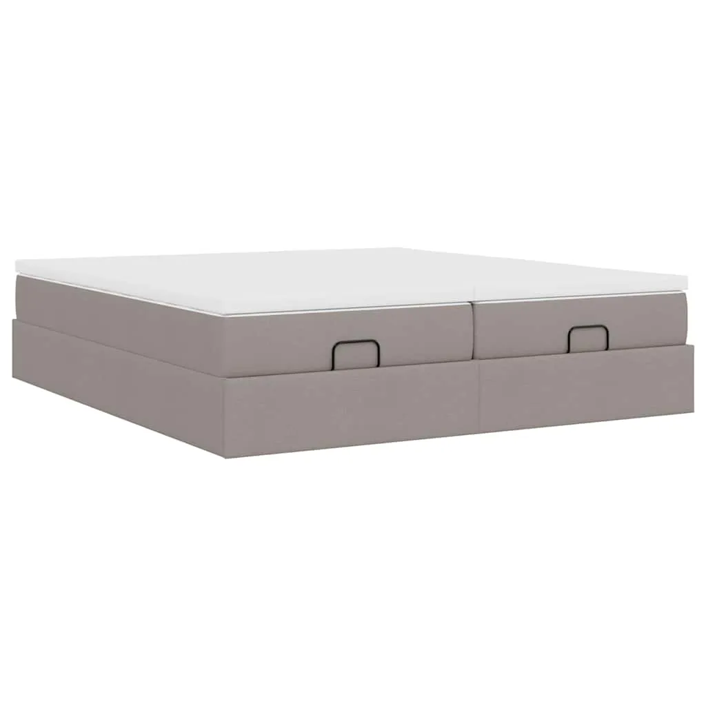 Ottomanbett mit Matratzen 203 x 160 x 23,5 cm Taupe