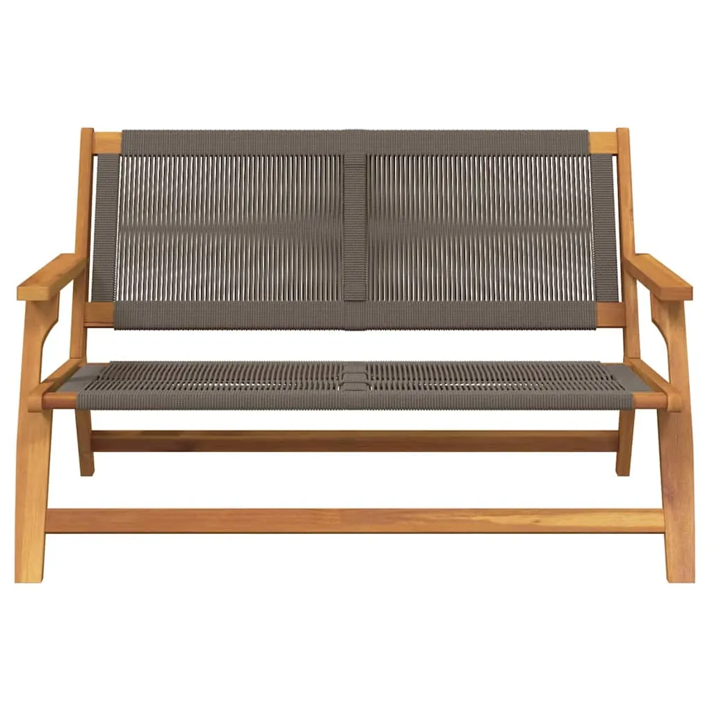 Moderne Gartenbank aus Echtholz, 122 x 76 x 73 cm, Grau