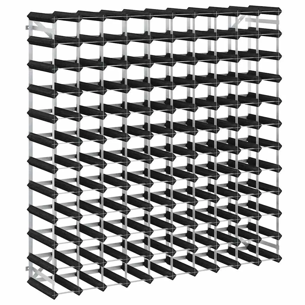 Weinregal für 120 Flaschen Schwarz Massivholz Kiefer
