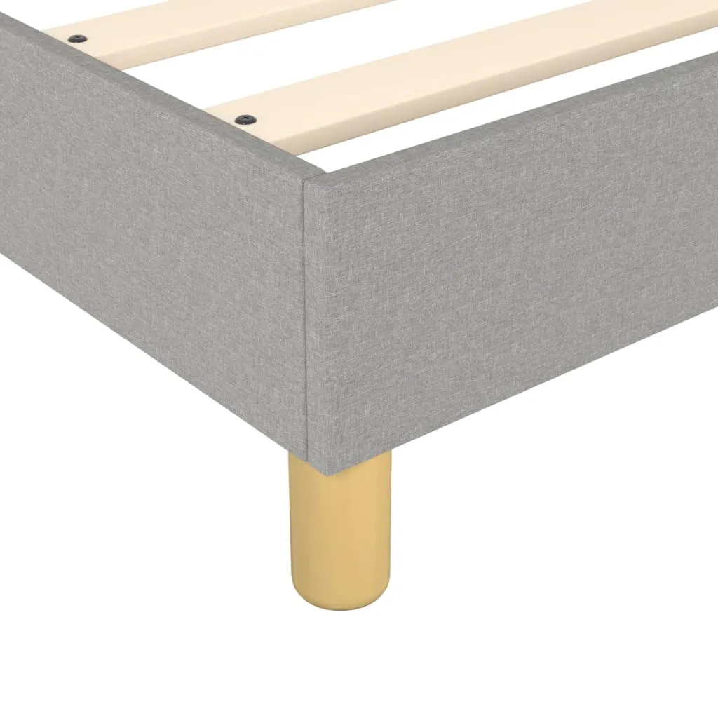 Boxspring-Bettrahmen Hellgrau 203x100x25 cm Stoff und Massivholz