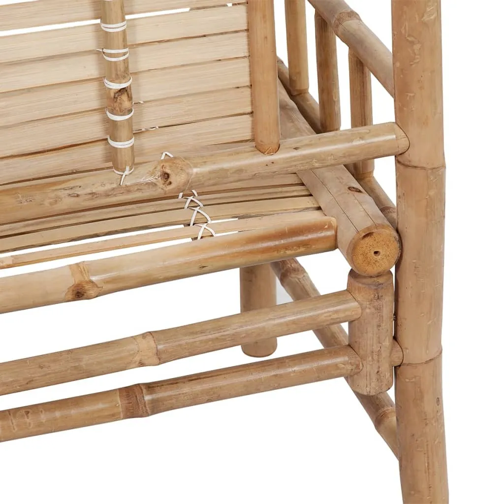 Klassische Bambusbank mit Rückenlehne 120 x 55 x 90 cm Naturfarbe