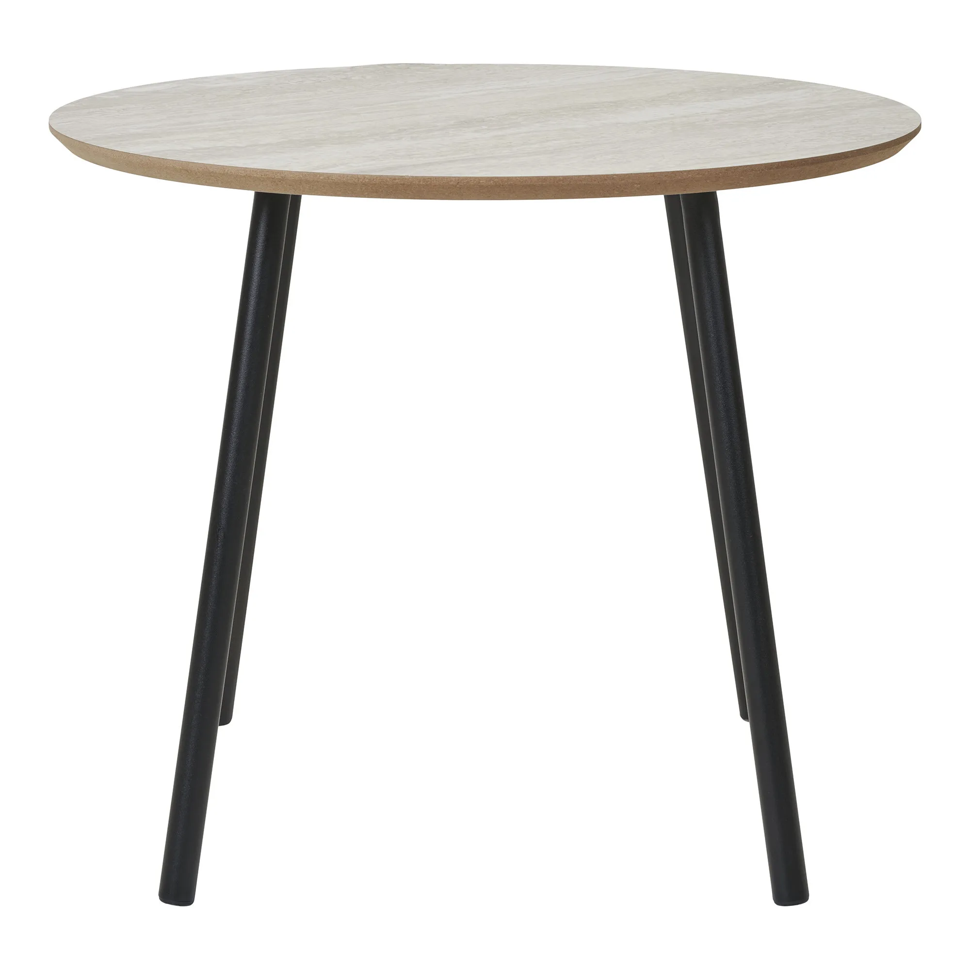 tinkaro Couchtisch Aalst Travertin-Optik ø55x45 cm Schwarz/Beige