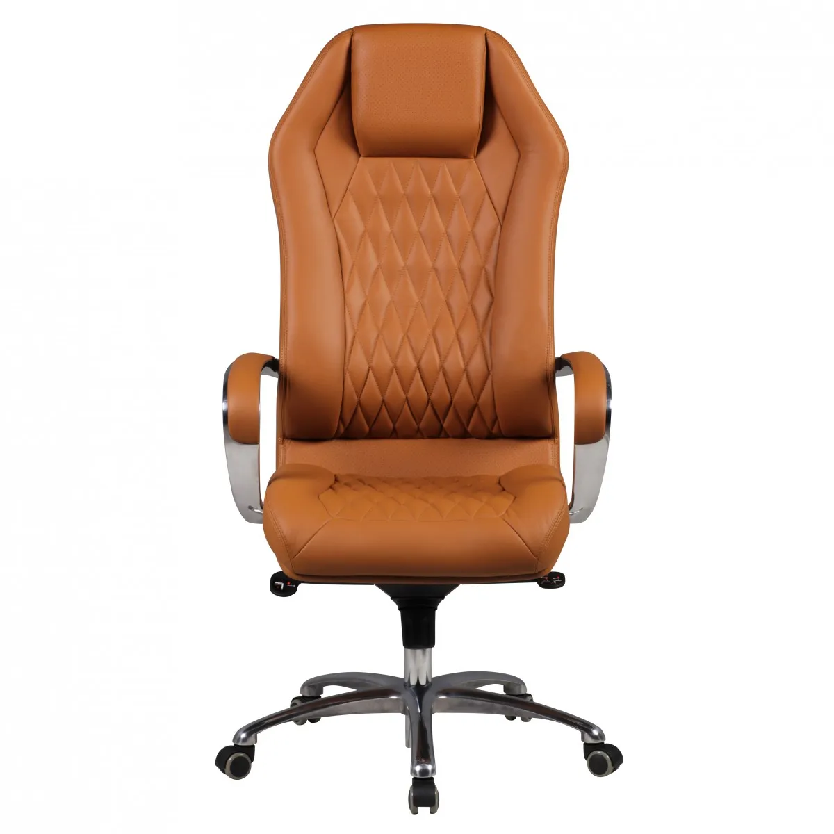 Amstyle Bürostuhl MONTEREY Echt-Leder Caramel Schreibtischstuhl 120KG Chefsessel hohe Rückenlehne mit Kopfstütze X-XL