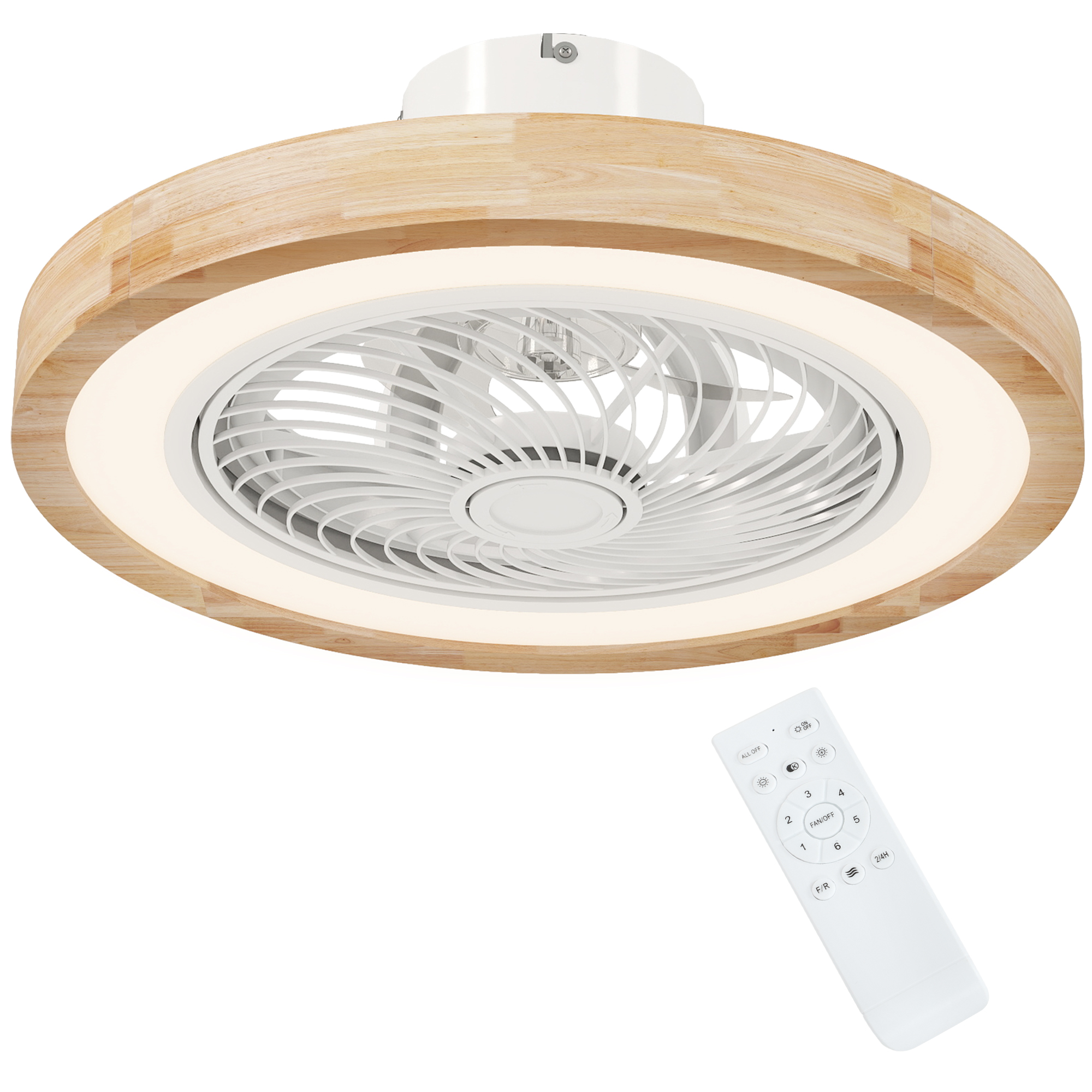 Deckenventilator mit Licht Ø50 cm Naturholz, 40 W