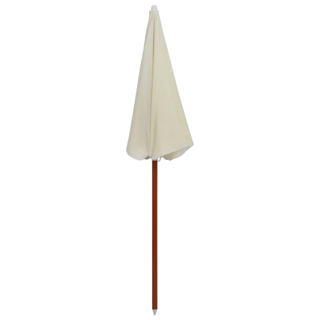 Sonnenschirm mit Stahl-Mast 180 cm Sandweiß
