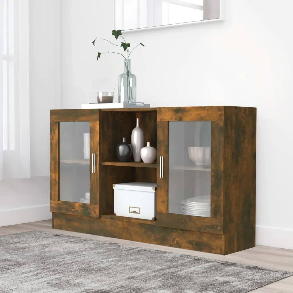Vitrinenschrank Sideboard 120 x 30,5 x 70 cm in Räuchereiche