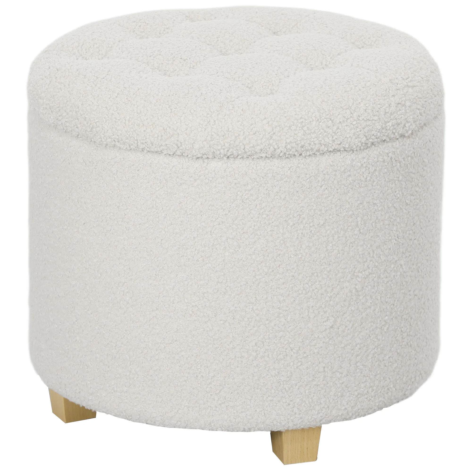 Sitzhocker mit Stauraum Ø45 x 41H cm in Weiß