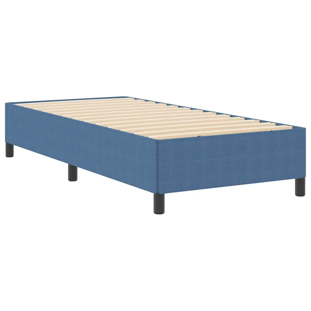 Boxspringbett aus Kiefernholz und Samt, 90x200 cm, Blau