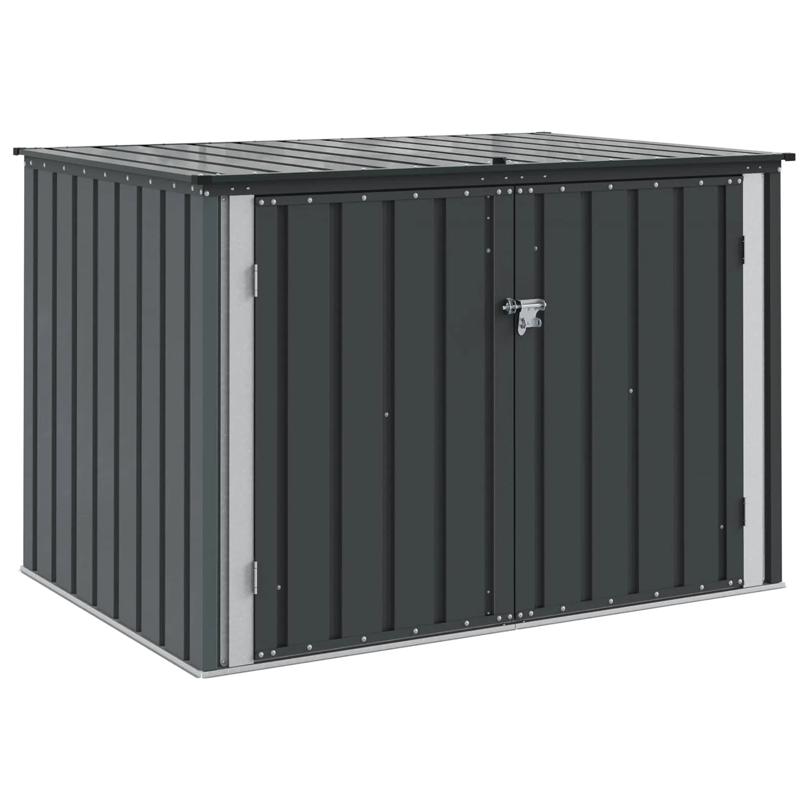 Abschließbare Gartenbox 151,5x107x100 cm Schwarz Stahl