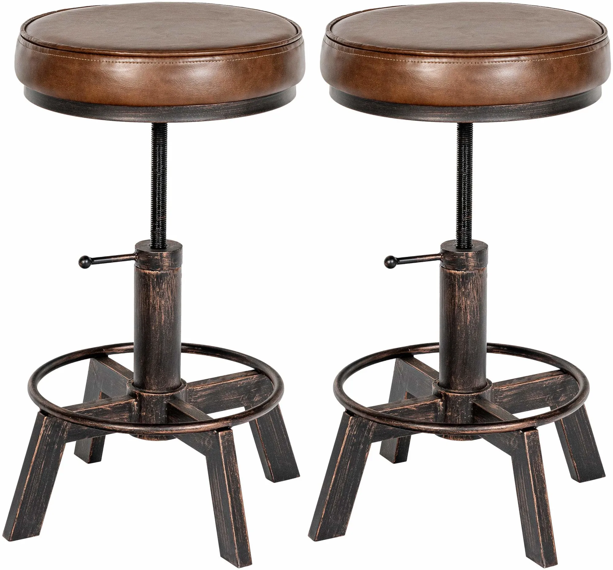 Sitzhocker Set Destin 42x42x44-63 cm bronze