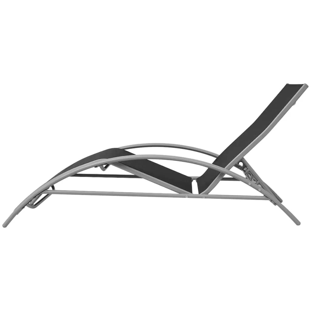 Elegantes Liegestühleset mit Schirm, 156 x 60 x 89 cm