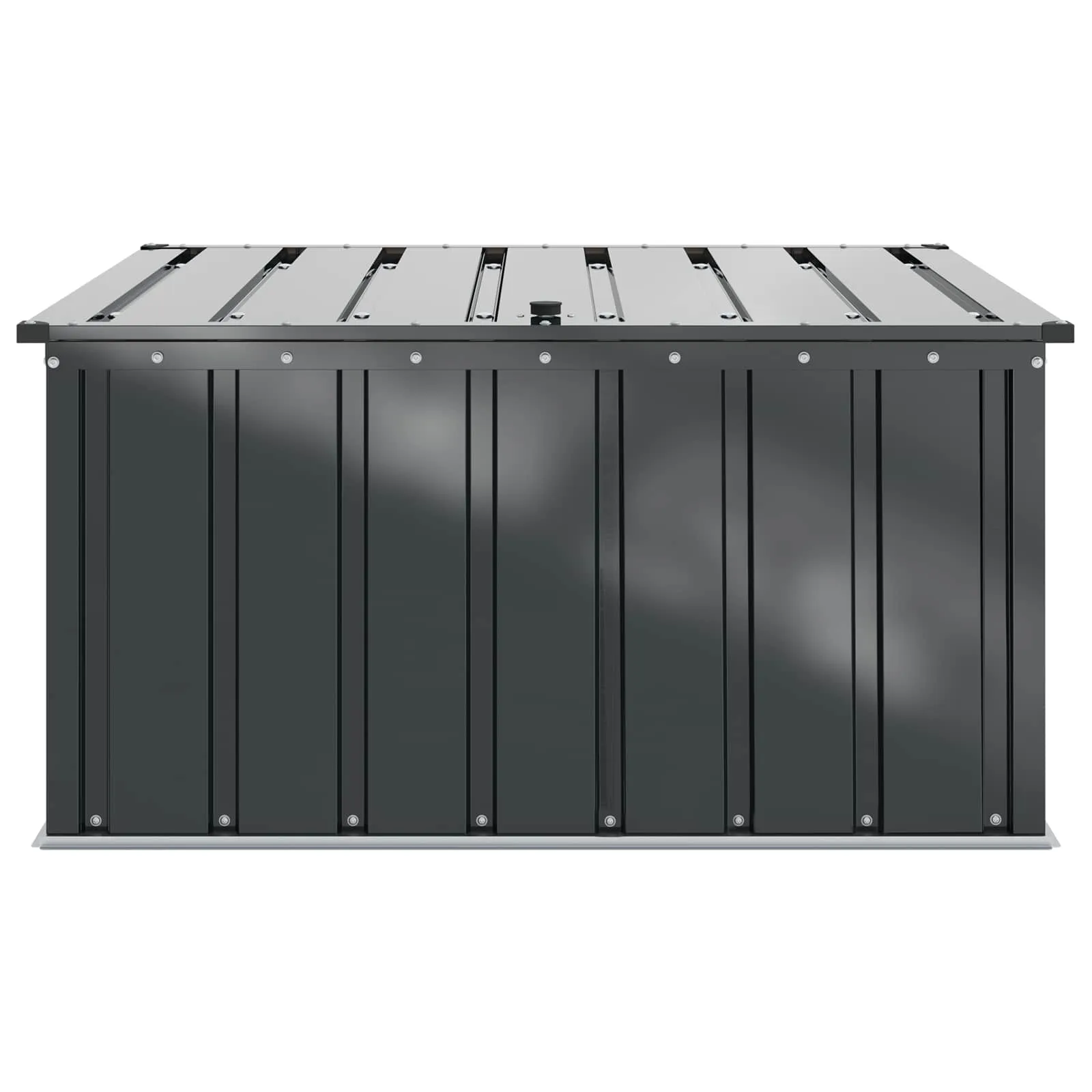 Schwarze Gartenlagerbox aus Stahl 101 x 82 x 50 cm