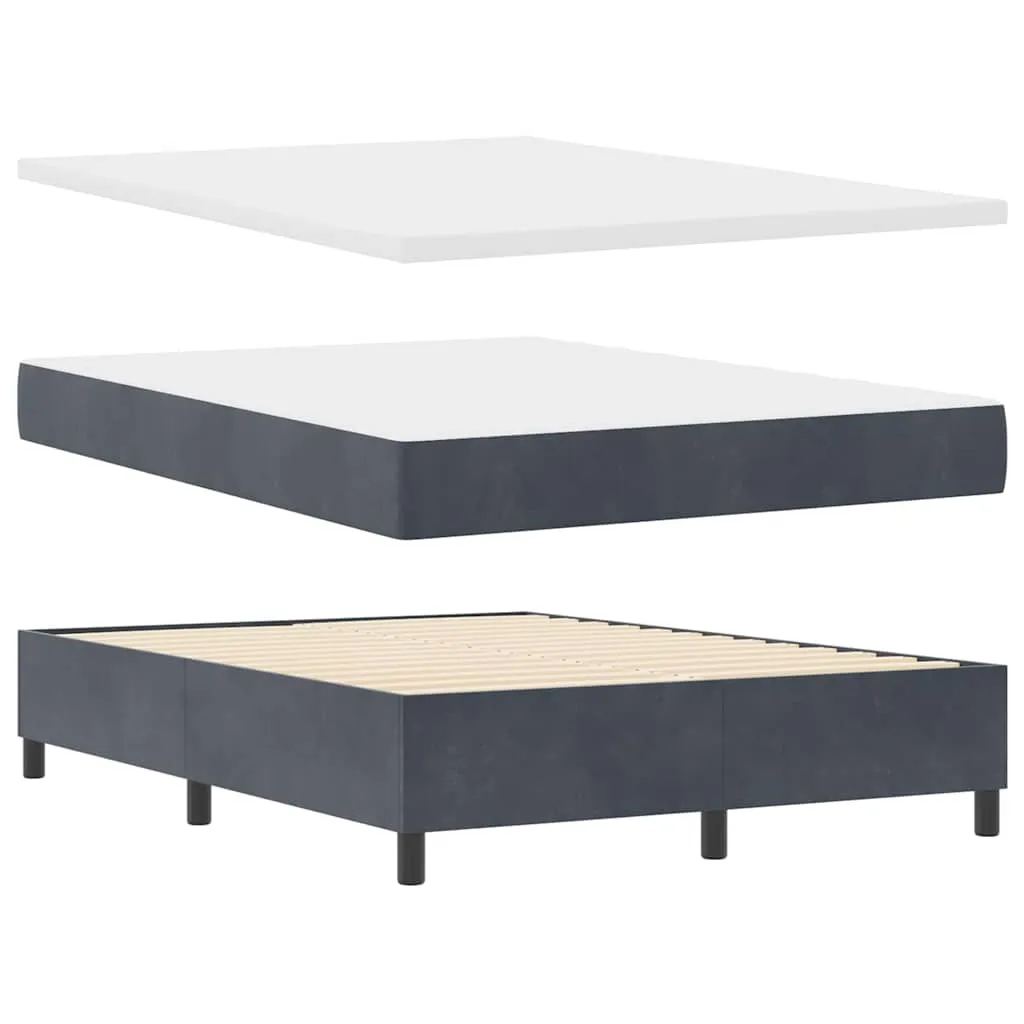 Boxspringbett Samt Dunkelgrau 140x200 cm mit verstellbarem Kopfteil