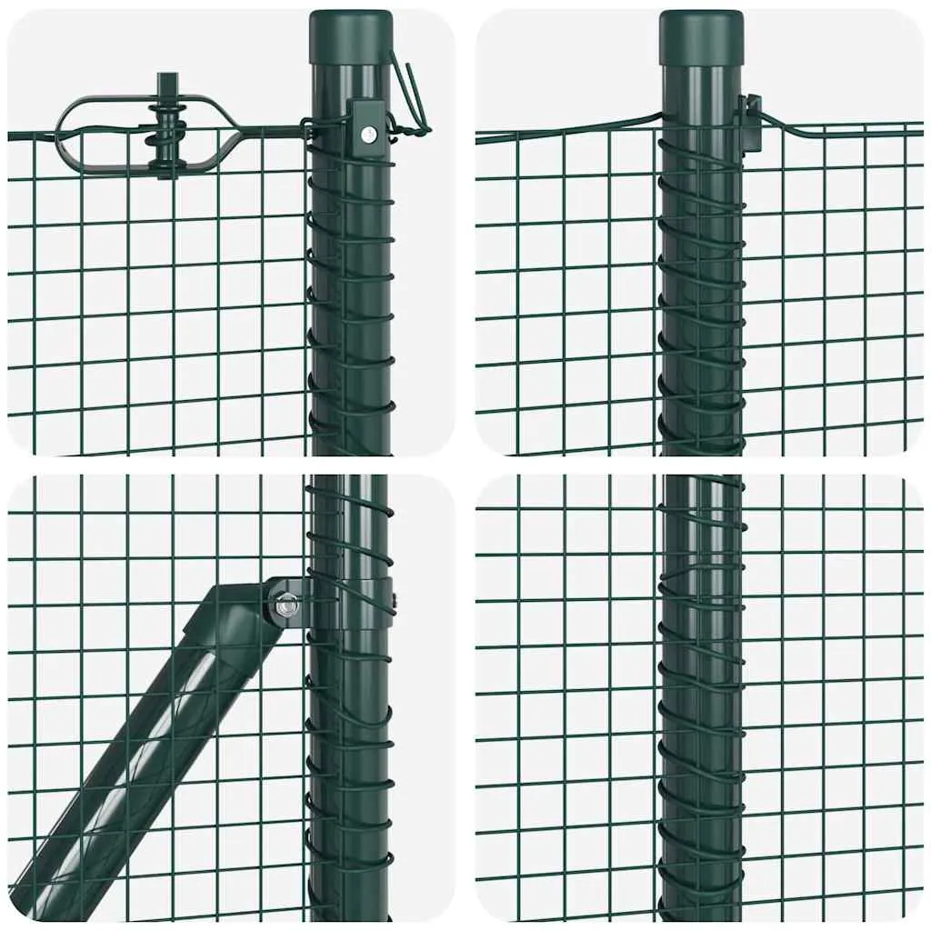 Outdoor-Fence-Post-Set Grün 5000 x 3,2 x 60 cm Stahl-Zaunpfosten