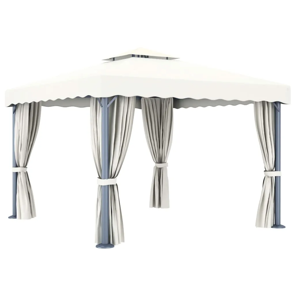 Pavillon 3x3 m Cremeweiß mit Aluminium- und Stahlgestell