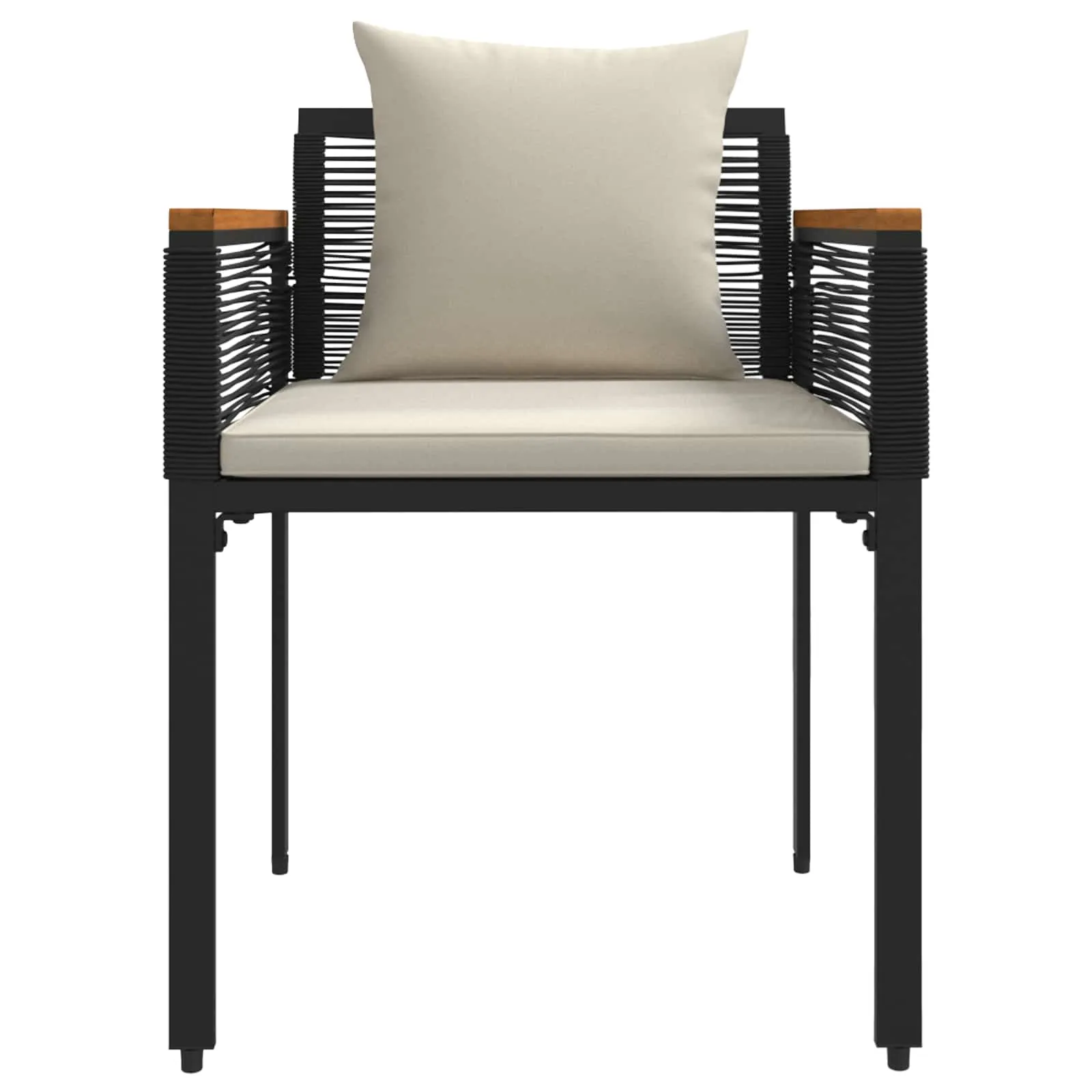 Rustikales Möbelset Schwarz und Cremeweiß 2x Sessel 58x54x74,5 cm