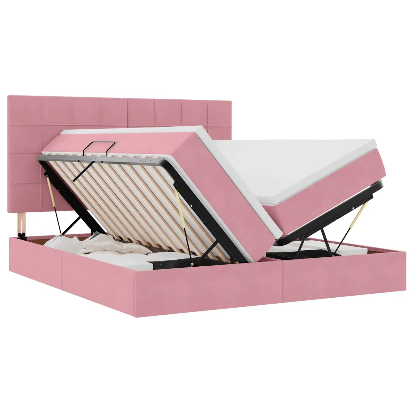 LED-Speicherbett mit Matratze 180 x 200 cm Rosa