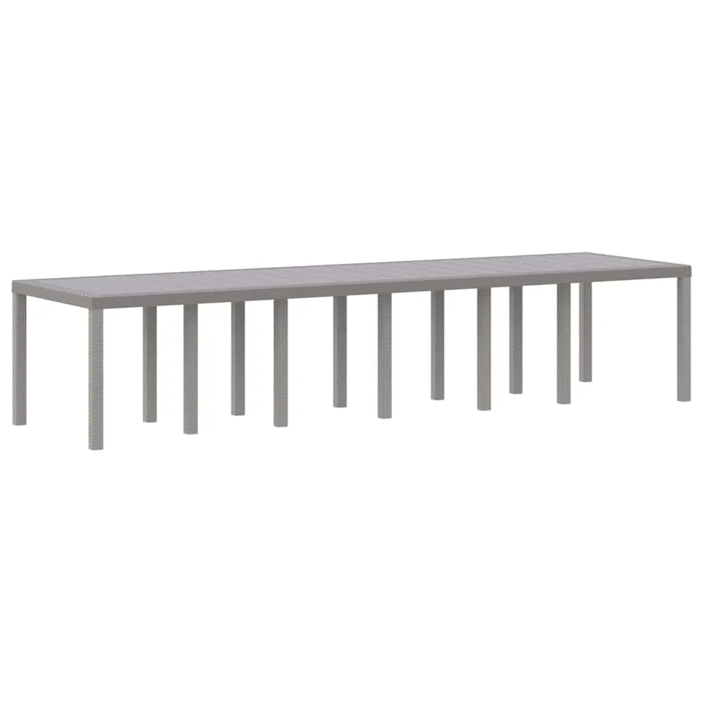 Moderner Gartentisch Poly-Rattan 350x100x74 cm Hellgrau