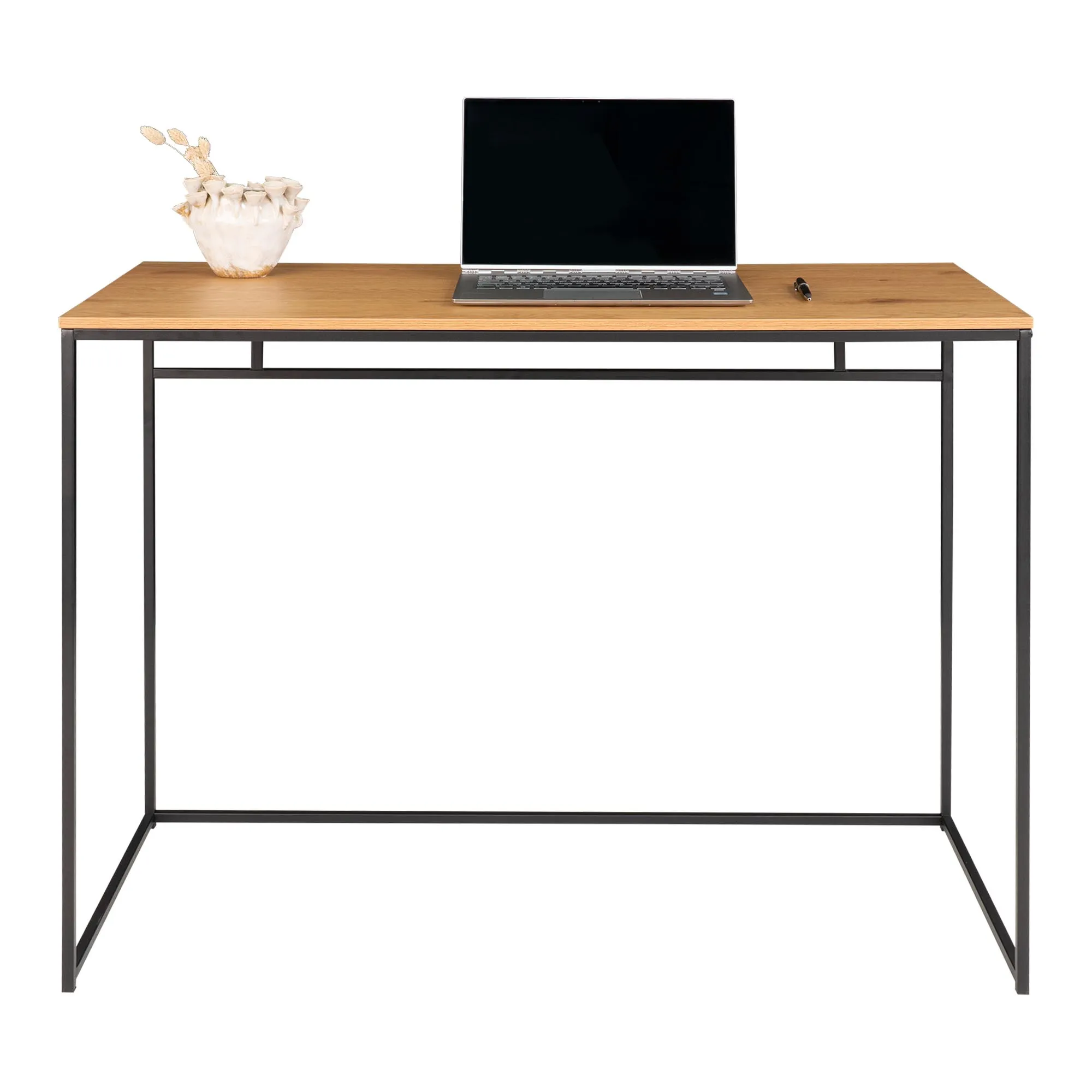 tinkaro Vita Schreibtisch 100x45x75 cm Eiche-Optik Schwarz