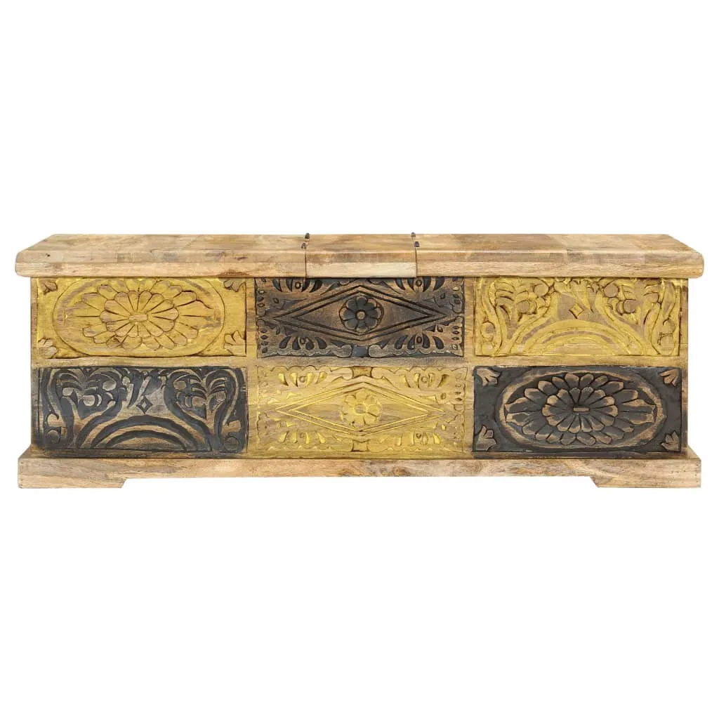 Rustikaler Couchtisch aus Vollholz 100 x 50 x 35 cm