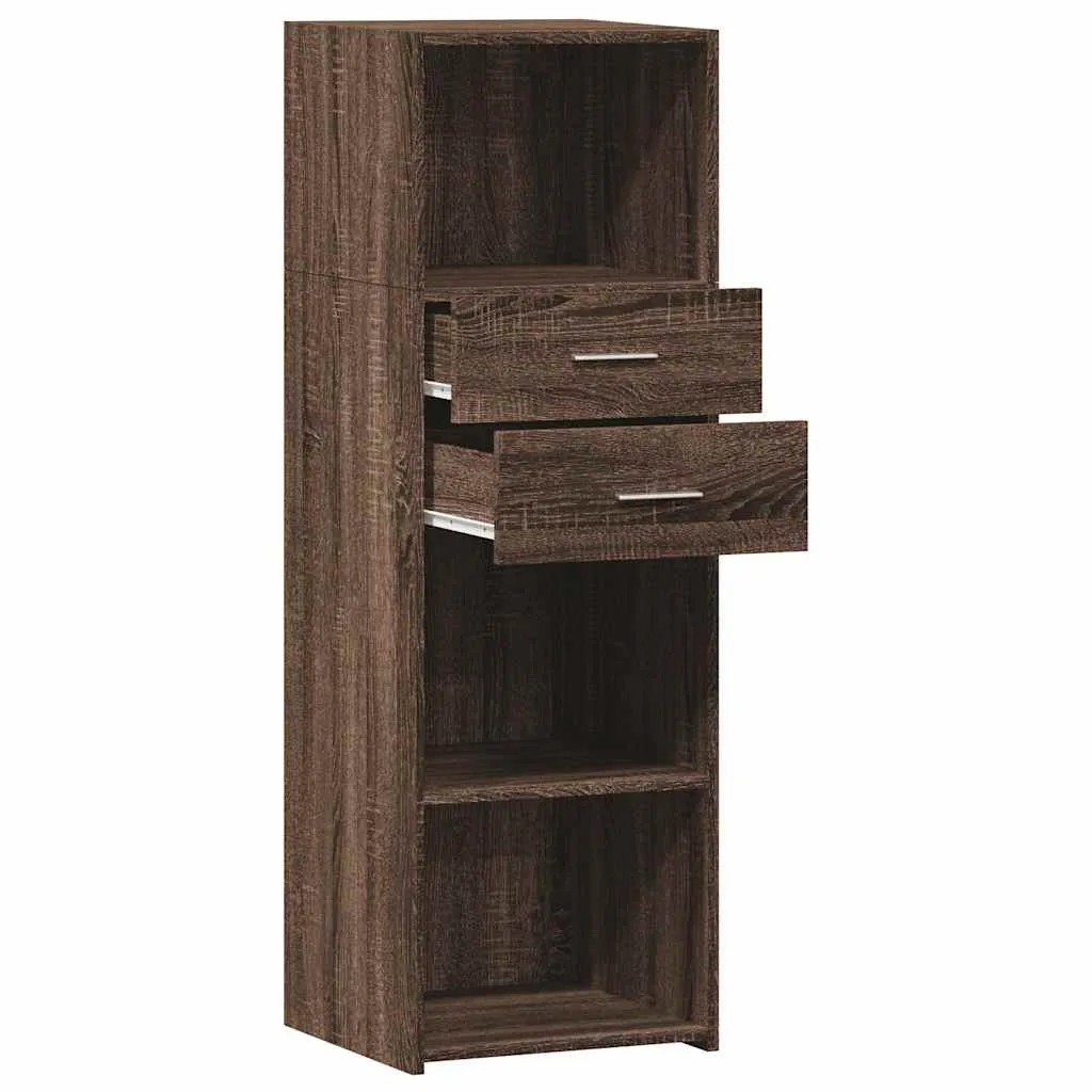 Klassisches Highboard 40 x 42,5 x 124 cm Braun Massivholz-Optik