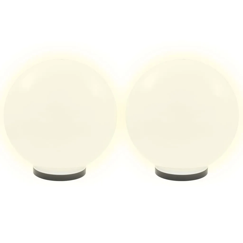 2 LED-Kugellampen 40 cm Weiß für Garten und Terrasse