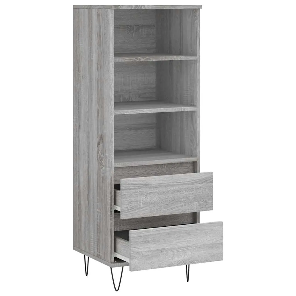 Highboard 40 x 36 x 110 cm Grau Sonoma aus Holzwerkstoff und Metall