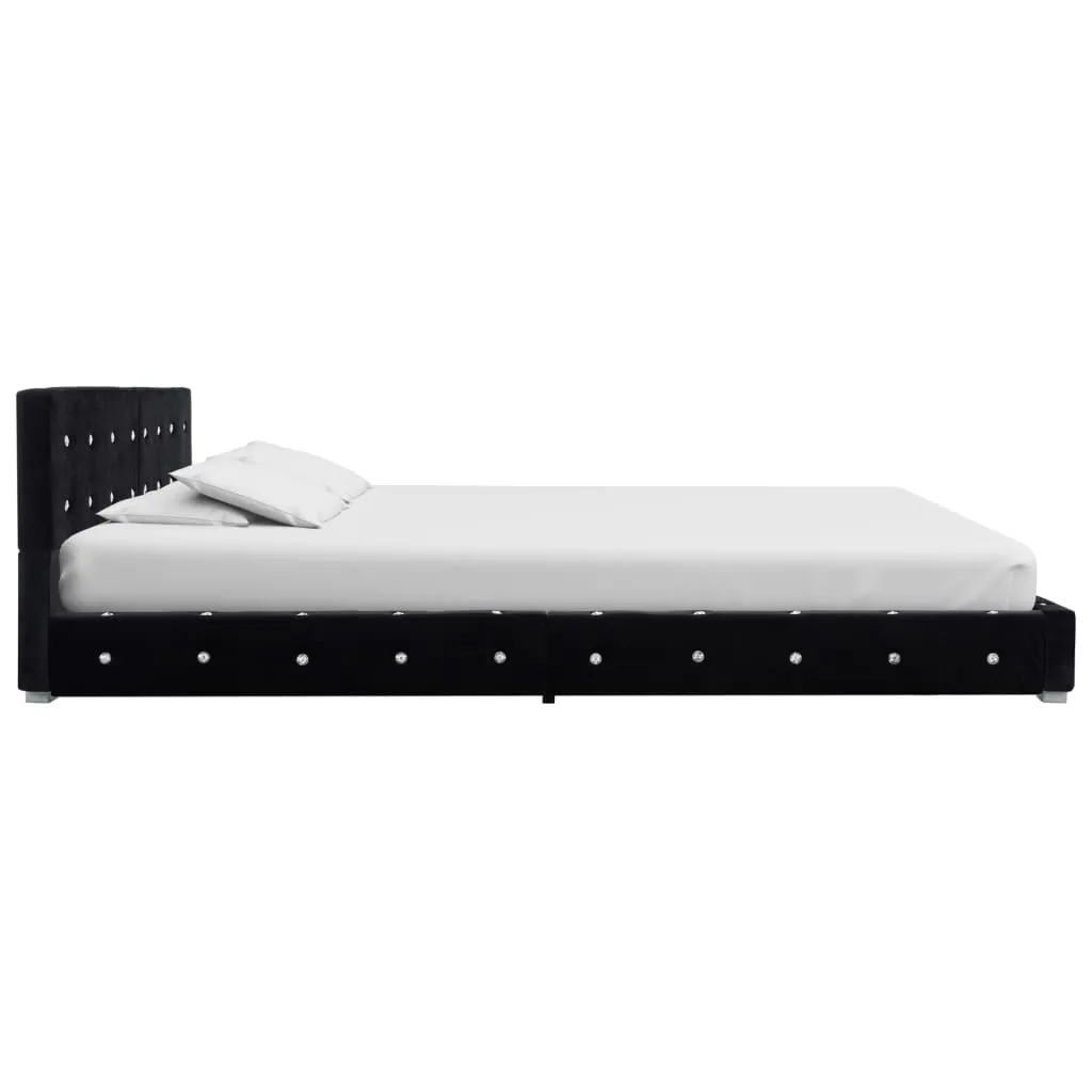 Bettgestell Schwarz Samt 180x200 cm
