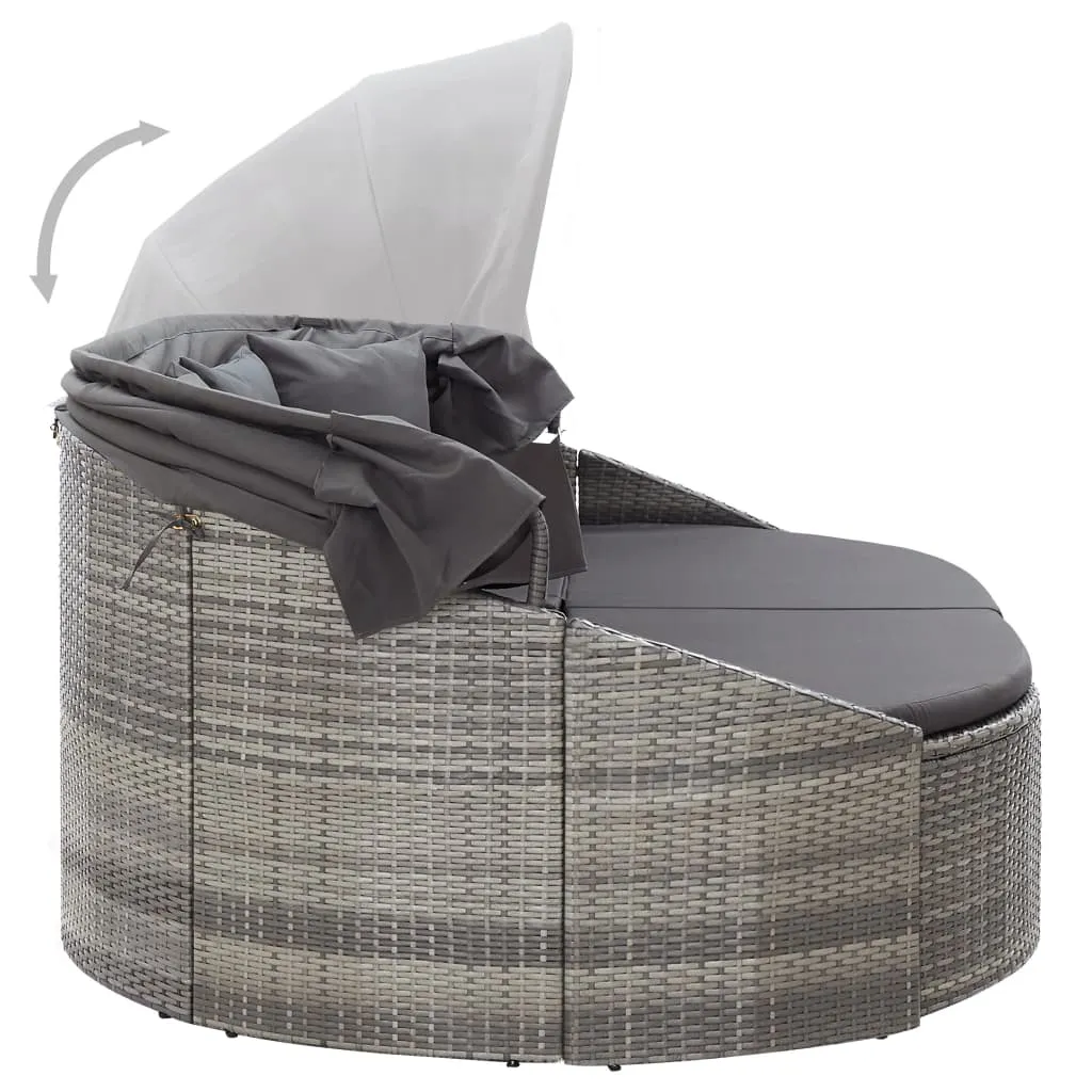 Elegante Sonneninsel 230x145x141 cm in Grau und Anthrazit