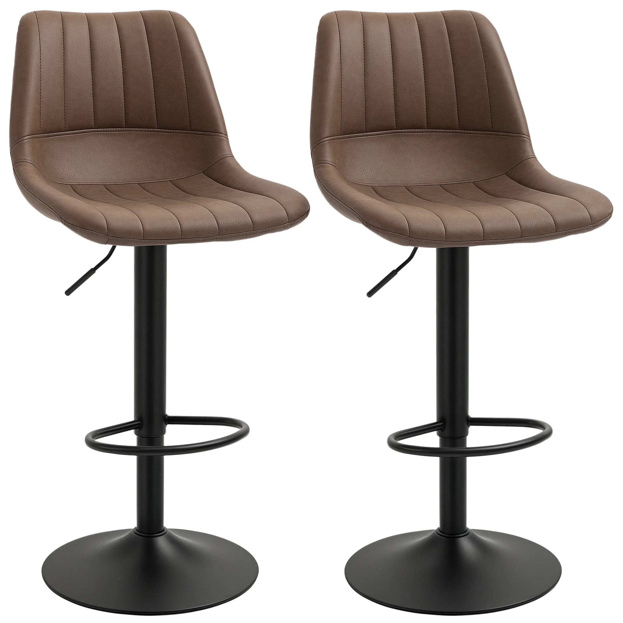 Retro Barhocker Braun 43L x 49,5B x 91-111H cm