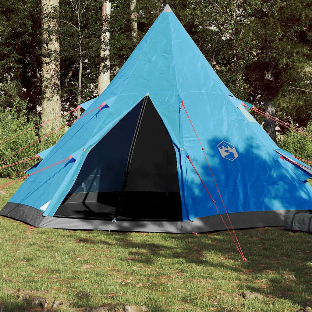Campingzelt Tipi Blau 367x367x259 cm wasserdicht mit E-Anschluss