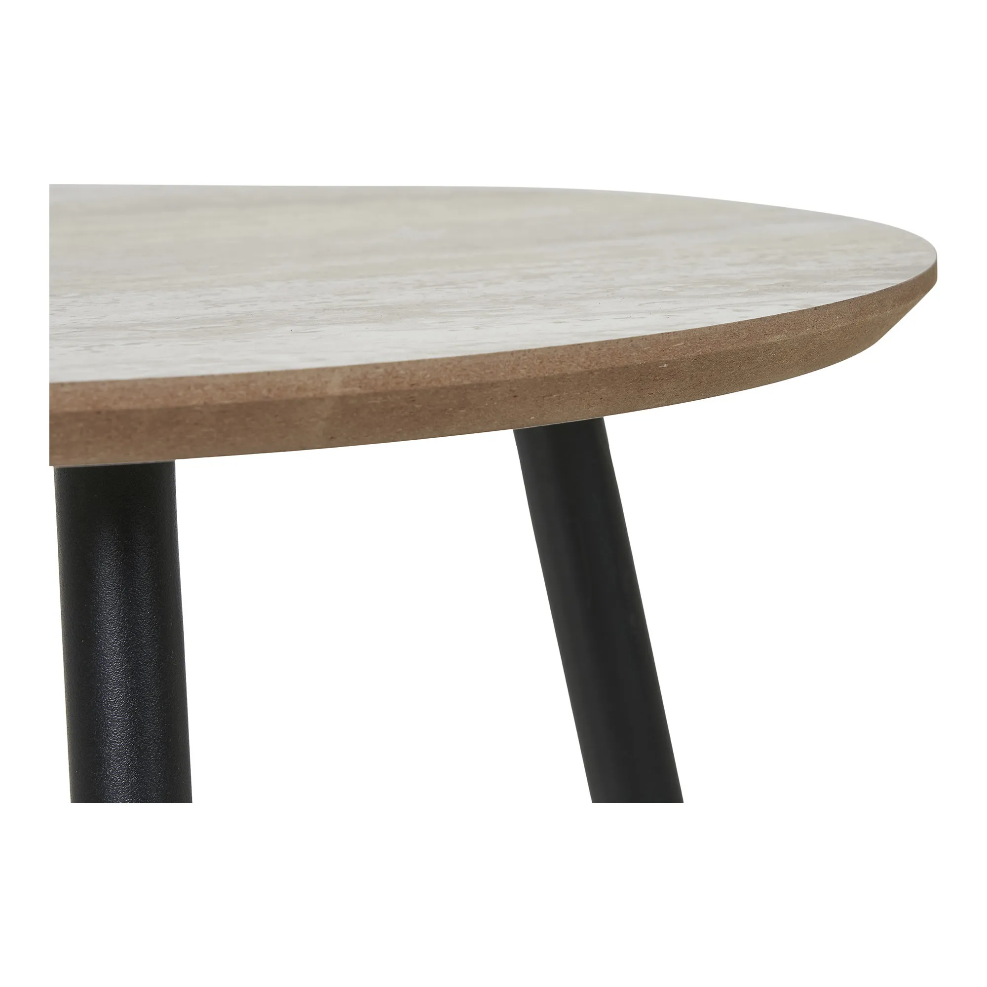 tinkaro Beistelltisch Aalst Stahl, MDF Schwarz / Beige