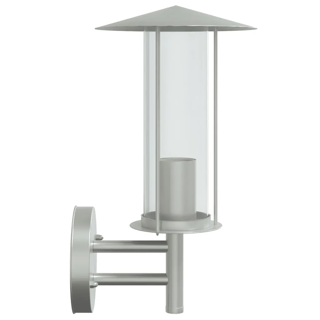 Außenwandleuchte Edelstahl IP44 17,5x17,5x33 cm Silbern