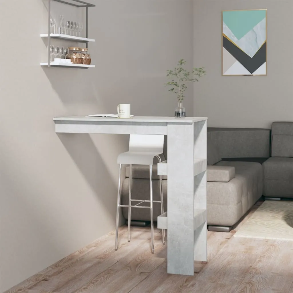 Moderner Wand-Bartisch 102 x 45 x 103,5 cm Betongrau