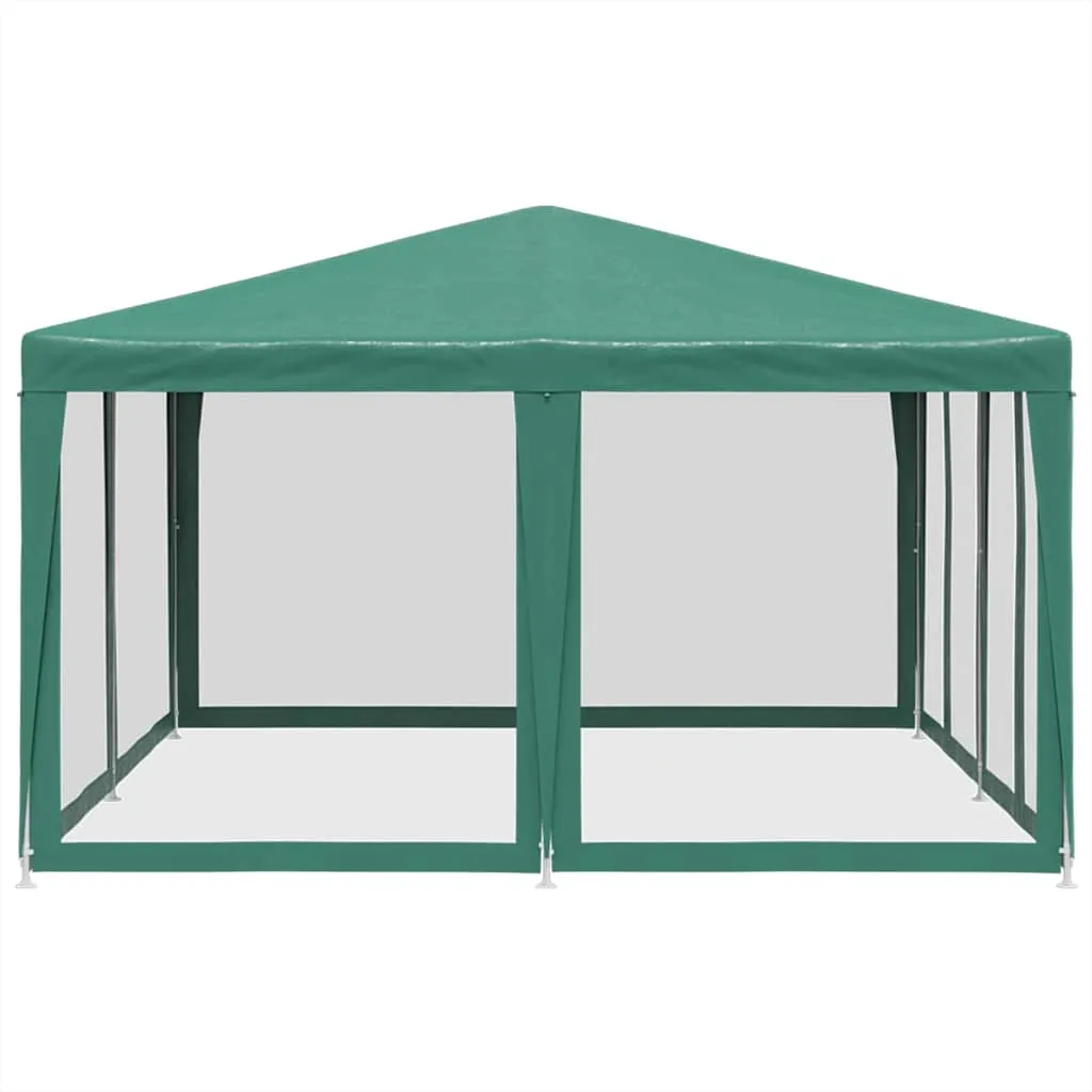 Grünes Partyzelt 400x400x268 cm mit 8 Mesh-Seitenteilen und wasserfestem Dach