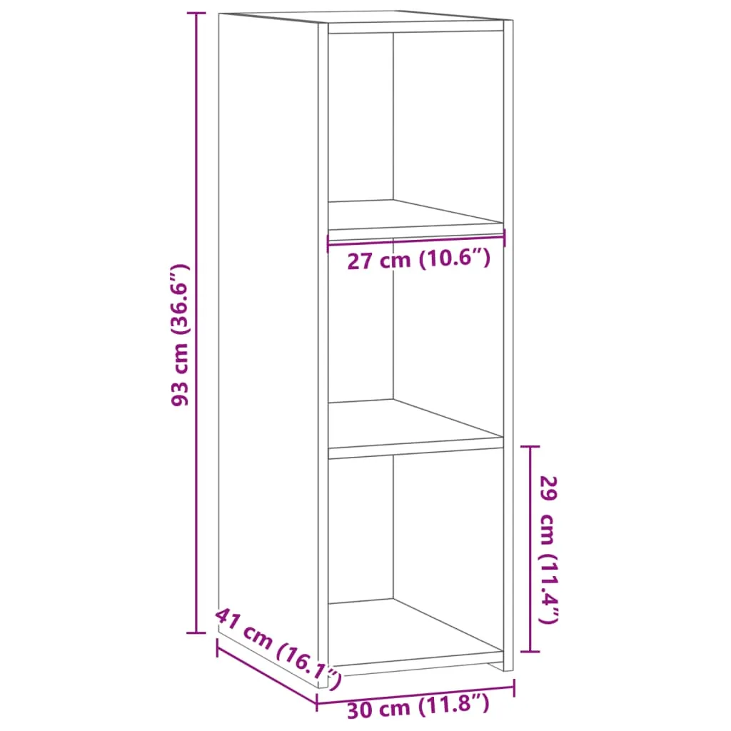 Sideboard Betongrau 30 x 41 x 93 cm aus Holzwerkstoff